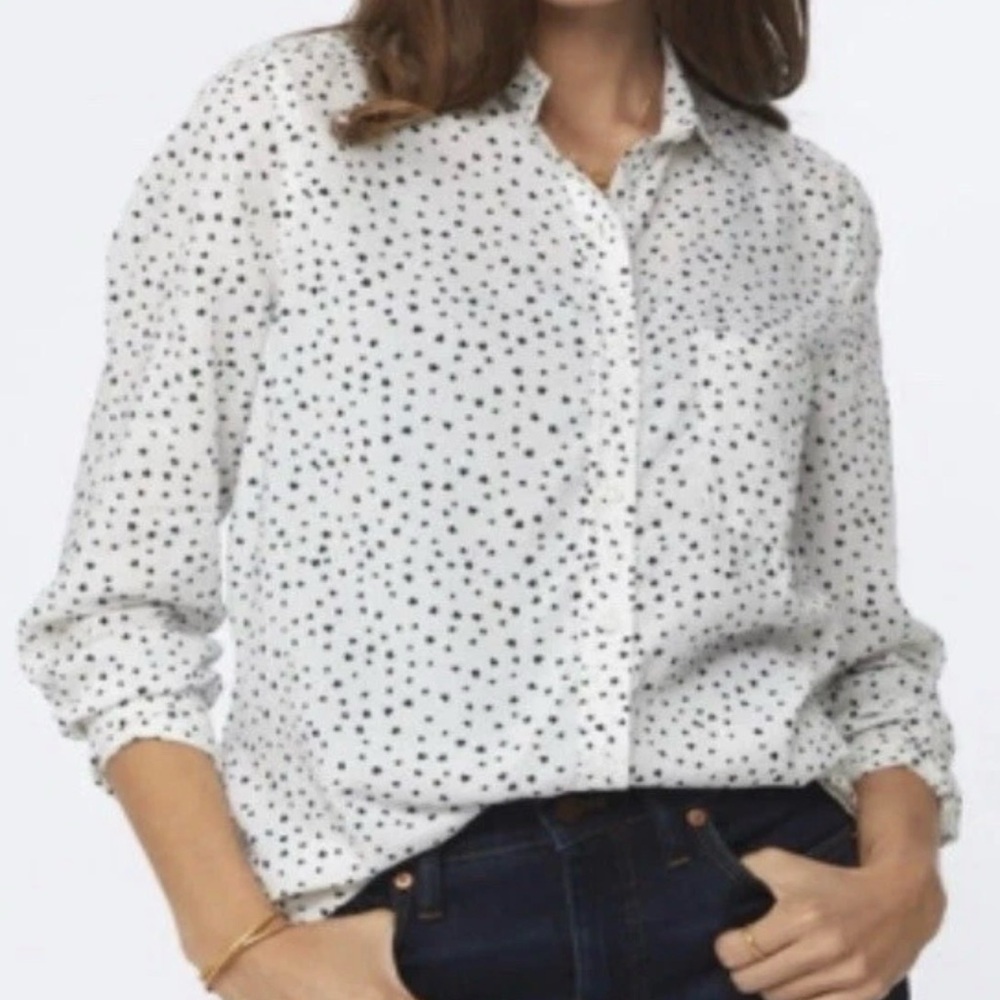 Beachlunchlounge Women's White heart Blouse L